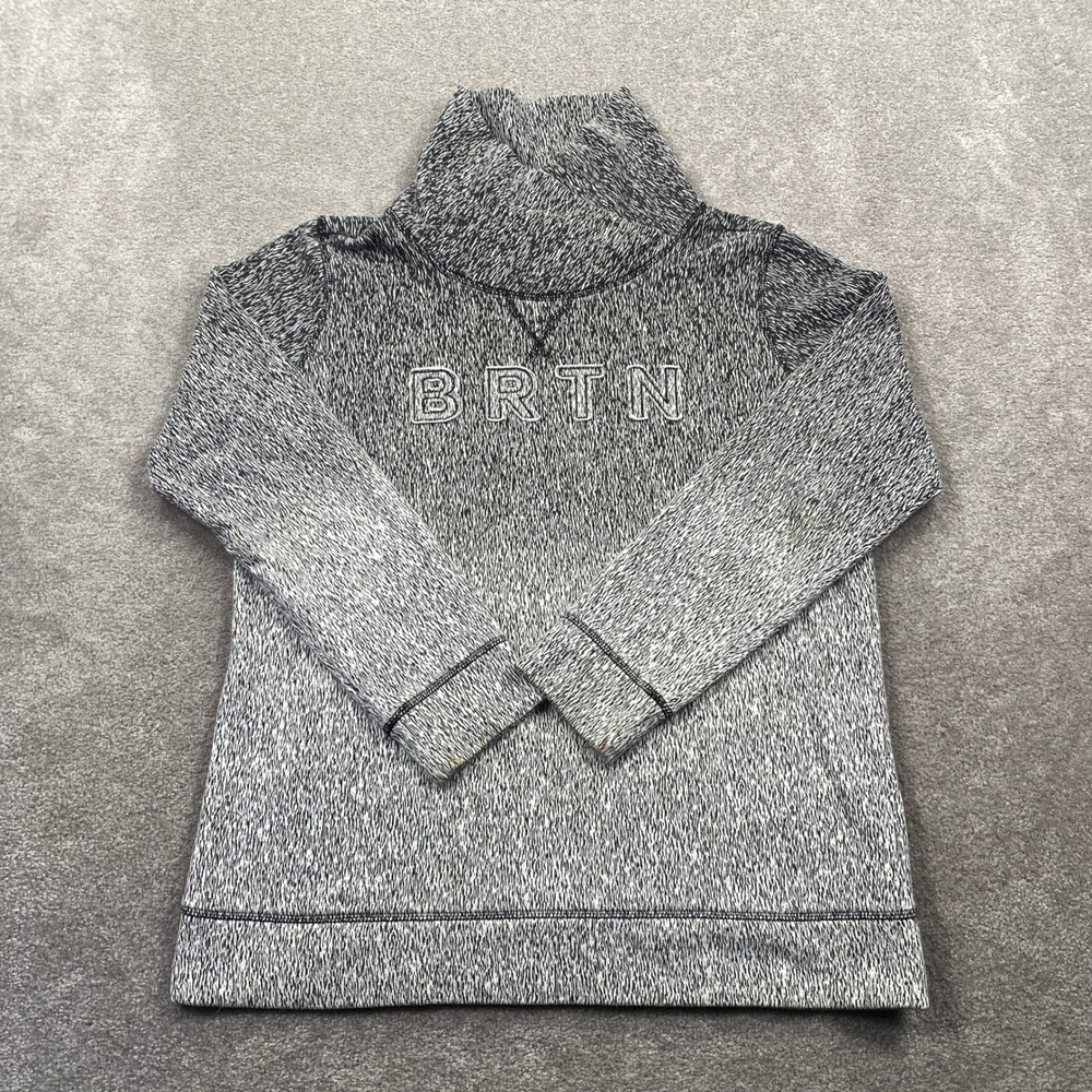 Burton BRTN Pullover Sweater Mock Neck Marled Gray Long Sleeve Women's L